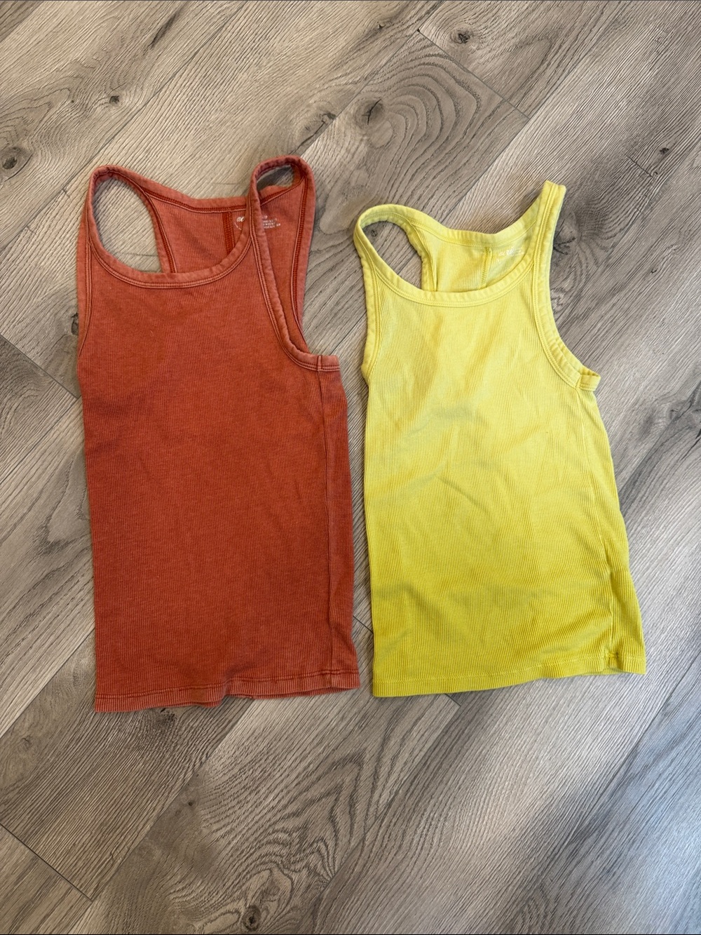 Aerie ribbed Tank Top - Rust Orange & Yellow (2-Pack)